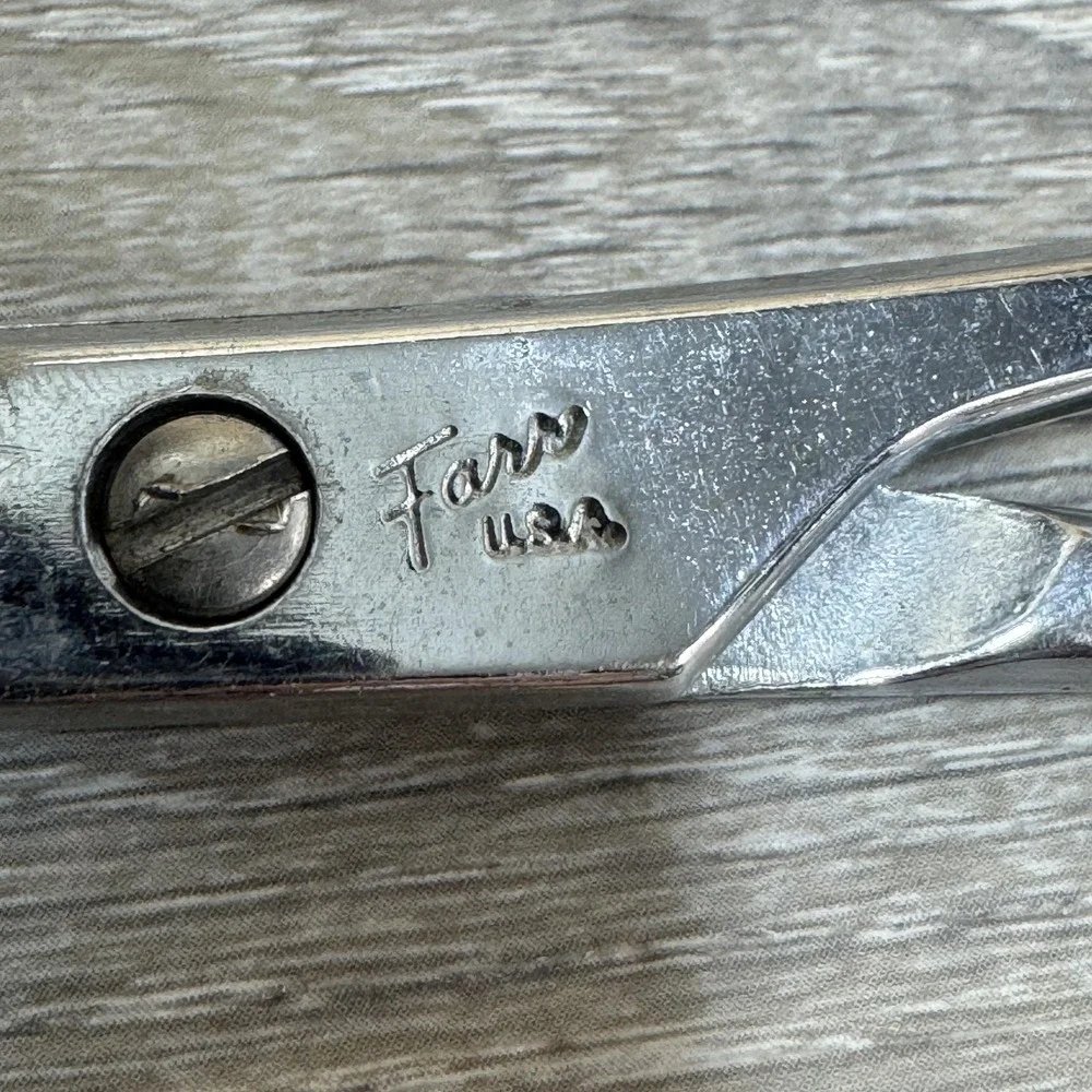 Faro Barber Hair Thinning Shears Scissors Texturizing with Tang Made in USA‎ vtg